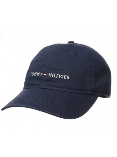 Tommy Hilfiger Men's Logo Dad Baseball Cap- Navy